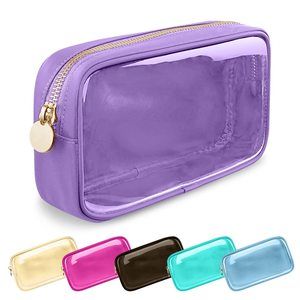 Clear Small Makeup Bag With Zipper, Nylon&pvc Cosmetic Travel Bag Preppy Tsa🦖